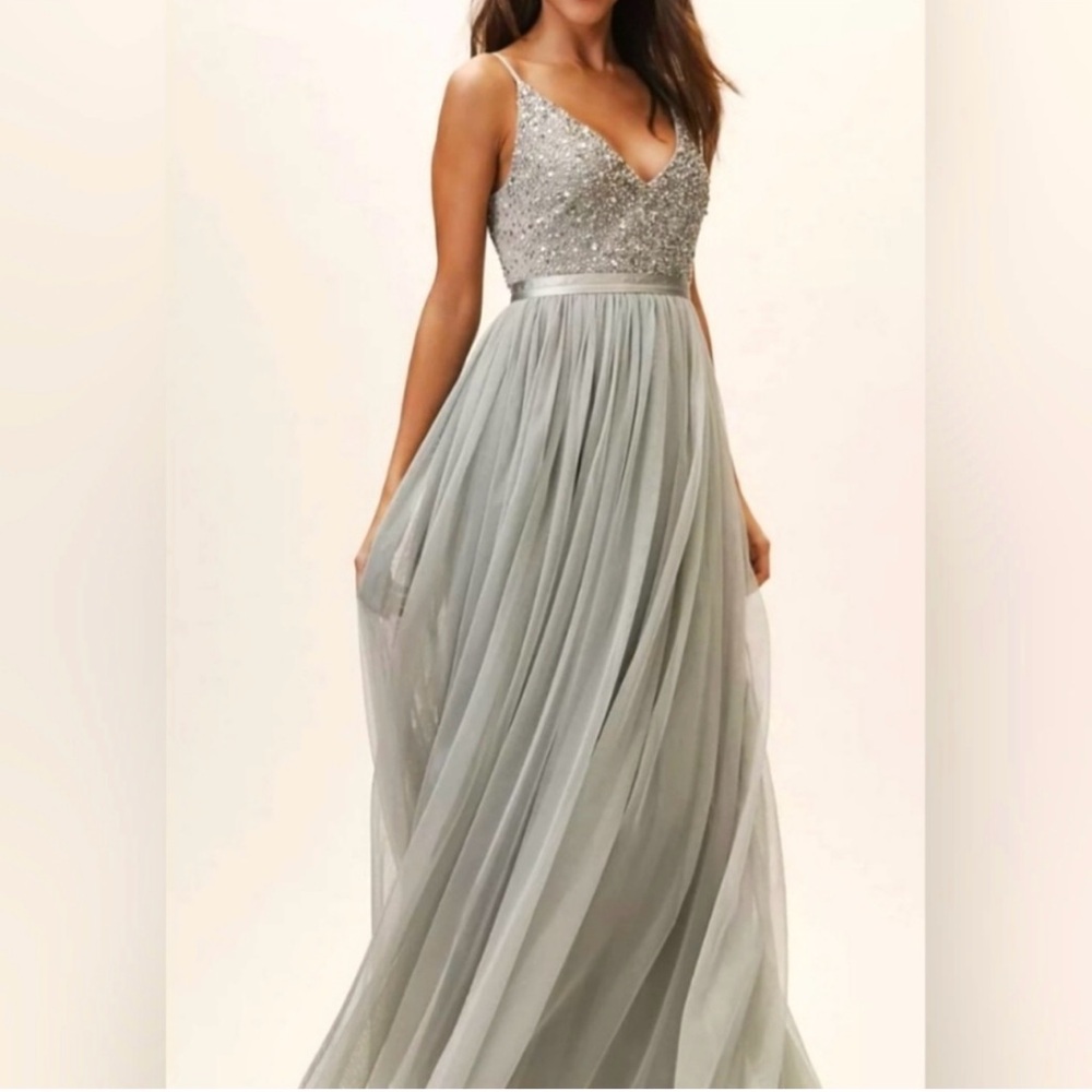 Anthropologie BHLDN Avery Dress in Morning Mist Sage, winter mint seafoam green